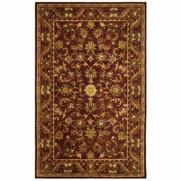 Safavieh 6 x 6 ft. Square Traditional Antiquity- Wine and Gold Hand Tufted Rug AT52B-6SQ